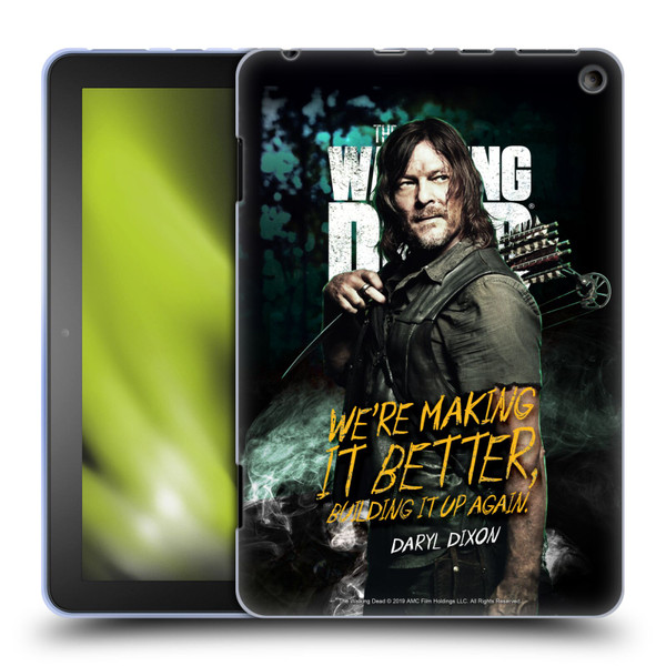 AMC The Walking Dead Season 9 Quotes Daryl Soft Gel Case for Amazon Fire HD 8/Fire HD 8 Plus 2020