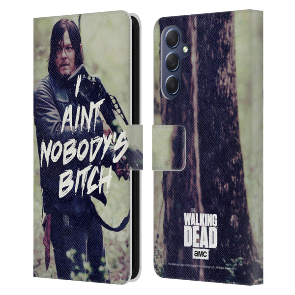 AMC The Walking Dead Typography Daryl Leather Book Wallet Case Cover For Samsung Galaxy M54 5G
