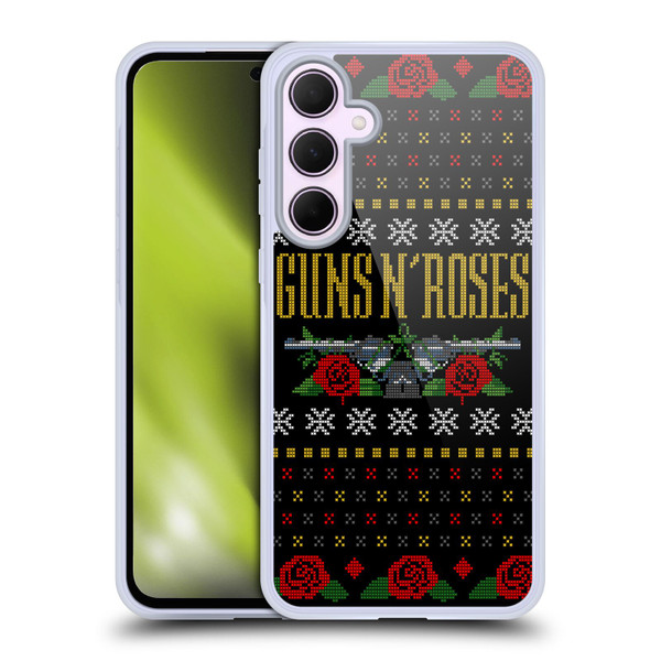 Guns N' Roses Christmas Text Logo Pistol Soft Gel Case for Samsung Galaxy A35 5G