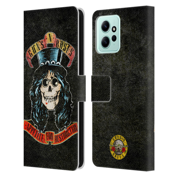 Guns N' Roses Vintage Slash Leather Book Wallet Case Cover For Xiaomi Redmi 12