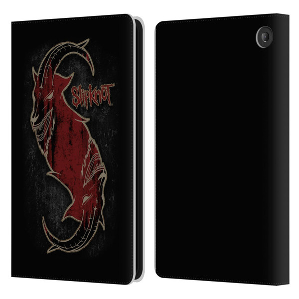 Slipknot Key Art Red Goat Leather Book Wallet Case Cover For Amazon Fire 7 2022