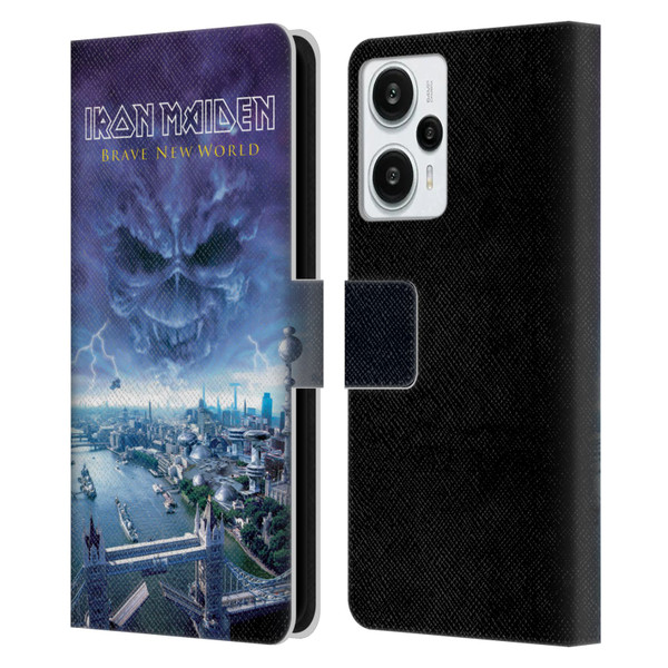 Iron Maiden Album Covers Brave New World Leather Book Wallet Case Cover For Xiaomi Redmi Note 12T