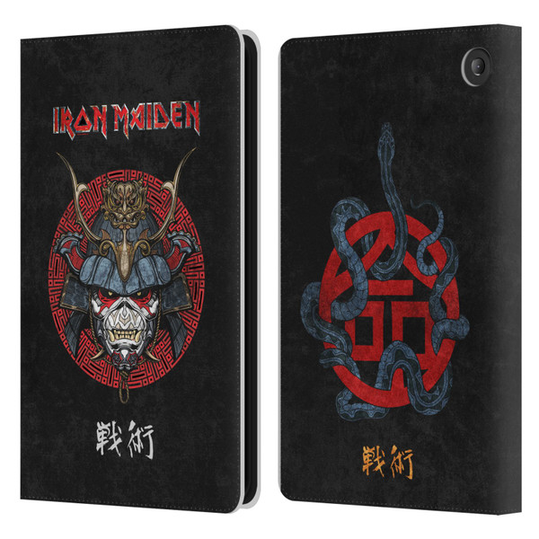 Iron Maiden Senjutsu Samurai Eddie Life Snake Leather Book Wallet Case Cover For Amazon Fire 7 2022