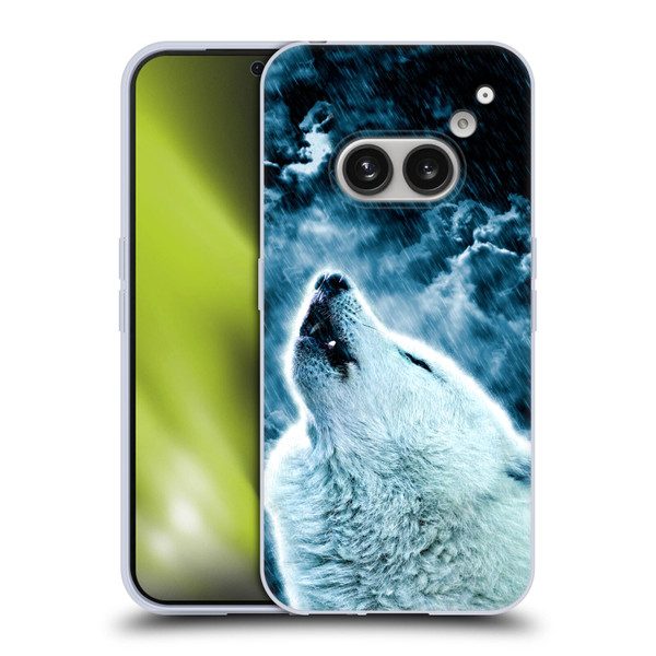Simone Gatterwe Animals 2 Howling Wolf Soft Gel Case for Nothing Phone (2a)