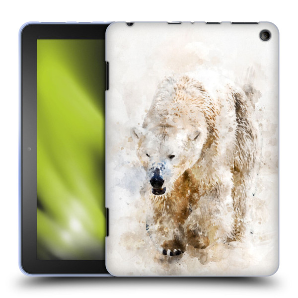 Simone Gatterwe Animals 2 Abstract Polar Bear Soft Gel Case for Amazon Fire HD 8/Fire HD 8 Plus 2020