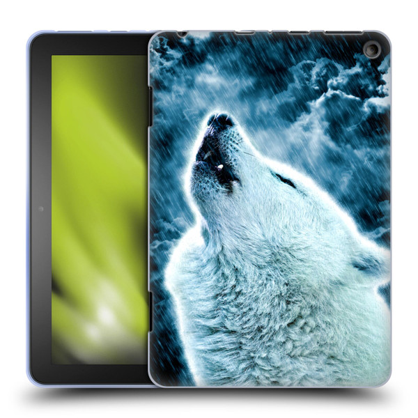 Simone Gatterwe Animals 2 Howling Wolf Soft Gel Case for Amazon Fire HD 8/Fire HD 8 Plus 2020