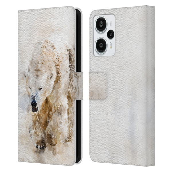 Simone Gatterwe Animals 2 Abstract Polar Bear Leather Book Wallet Case Cover For Xiaomi Redmi Note 12T