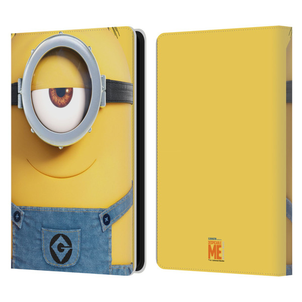 Despicable Me Full Face Minions Stuart Leather Book Wallet Case Cover For Amazon Kindle Paperwhite 5 (2021)