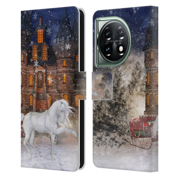 Simone Gatterwe Horses Christmas Time Leather Book Wallet Case Cover For OnePlus 11 5G