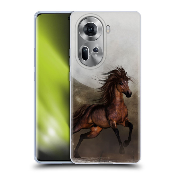 Simone Gatterwe Horses Brown Soft Gel Case for OPPO Reno11