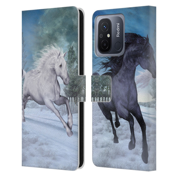 Simone Gatterwe Horses Freedom In The Snow Leather Book Wallet Case Cover For Xiaomi Redmi 12C