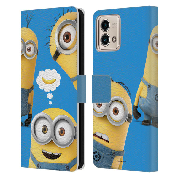 Despicable Me Funny Minions Banana Leather Book Wallet Case Cover For Motorola Moto G Stylus 5G 2023