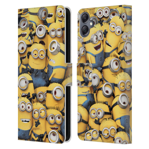 Despicable Me Funny Minions Pattern Leather Book Wallet Case Cover For Samsung Galaxy A05