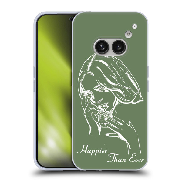 Billie Eilish Happier Than Ever Album Stencil Green Soft Gel Case for Nothing Phone (2a)