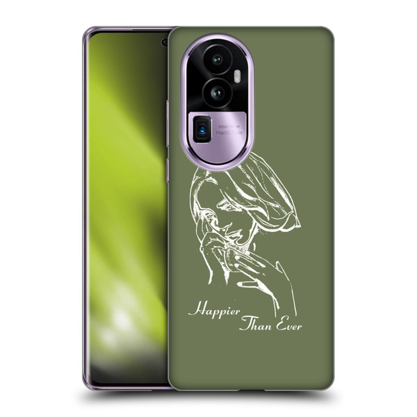 Billie Eilish Happier Than Ever Album Stencil Green Soft Gel Case for OPPO Reno10 Pro+