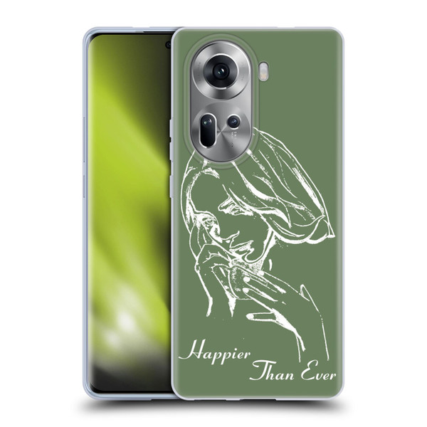 Billie Eilish Happier Than Ever Album Stencil Green Soft Gel Case for OPPO Reno11