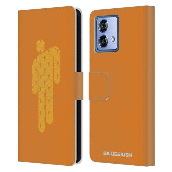 Billie Eilish Key Art Blohsh Orange Leather Book Wallet Case Cover For Motorola Moto G84 5G