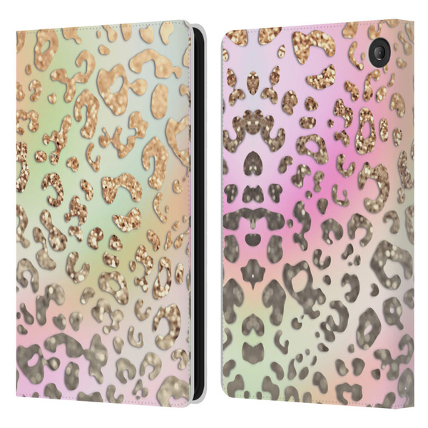 Monika Strigel Dreamland Gold Leopard Leather Book Wallet Case Cover For Amazon Fire 7 2022
