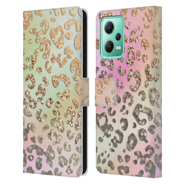 Monika Strigel Dreamland Gold Leopard Leather Book Wallet Case Cover For Xiaomi Redmi Note 12 5G
