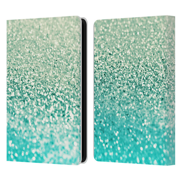 Monika Strigel Glitter Collection Mint Leather Book Wallet Case Cover For Amazon Kindle Paperwhite 5 (2021)