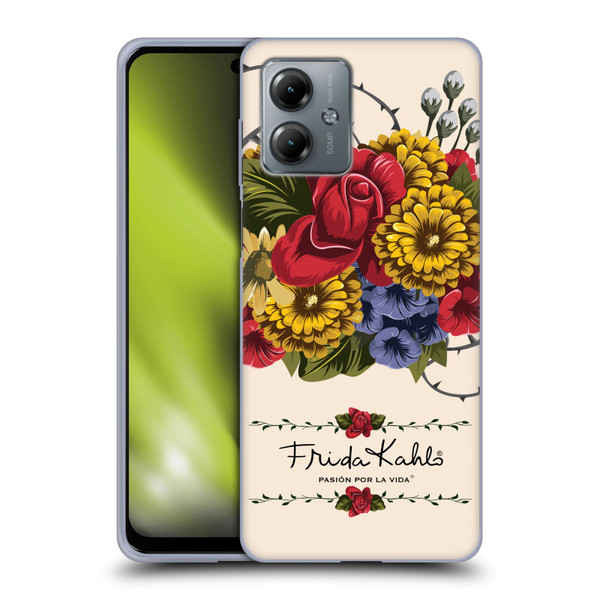 Frida Kahlo Red Florals Vine Soft Gel Case for Motorola Moto G14