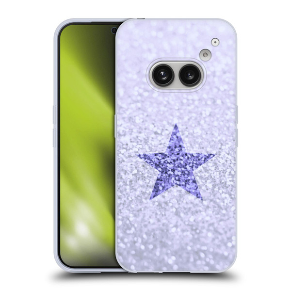 Monika Strigel Glitter Star Pastel Lilac Soft Gel Case for Nothing Phone (2a)
