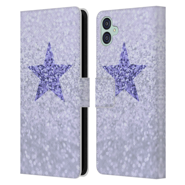 Monika Strigel Glitter Star Pastel Lilac Leather Book Wallet Case Cover For Samsung Galaxy M04 5G / A04e