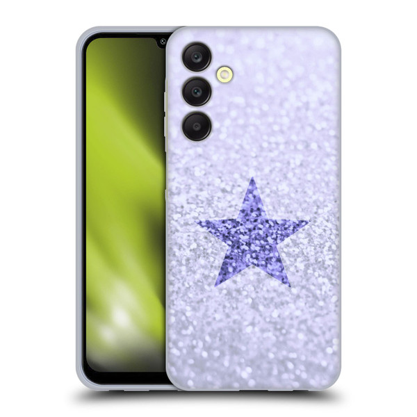 Monika Strigel Glitter Star Pastel Lilac Soft Gel Case for Samsung Galaxy A25 5G