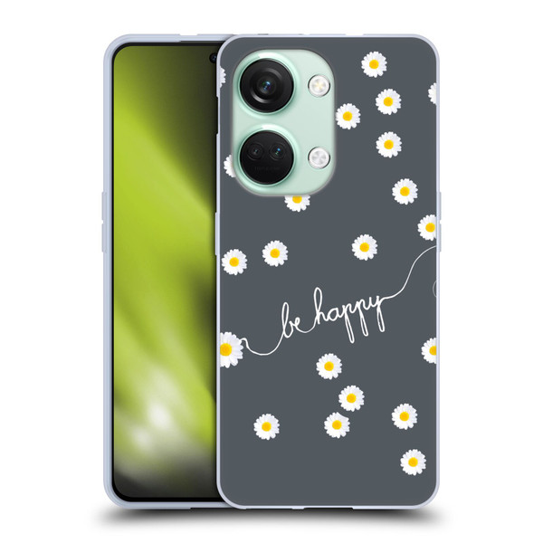 Monika Strigel Happy Daisy Grey Soft Gel Case for OnePlus Nord 3 5G
