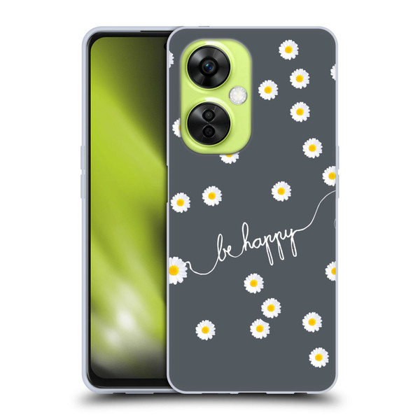 Monika Strigel Happy Daisy Grey Soft Gel Case for OnePlus Nord CE 3 Lite 5G