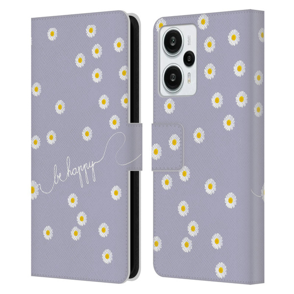 Monika Strigel Happy Daisy Lavender Leather Book Wallet Case Cover For Xiaomi Redmi Note 12T