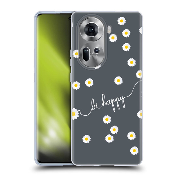 Monika Strigel Happy Daisy Grey Soft Gel Case for OPPO Reno11