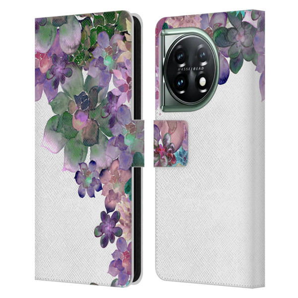 Monika Strigel My Garden Succulent Leather Book Wallet Case Cover For OnePlus 11 5G