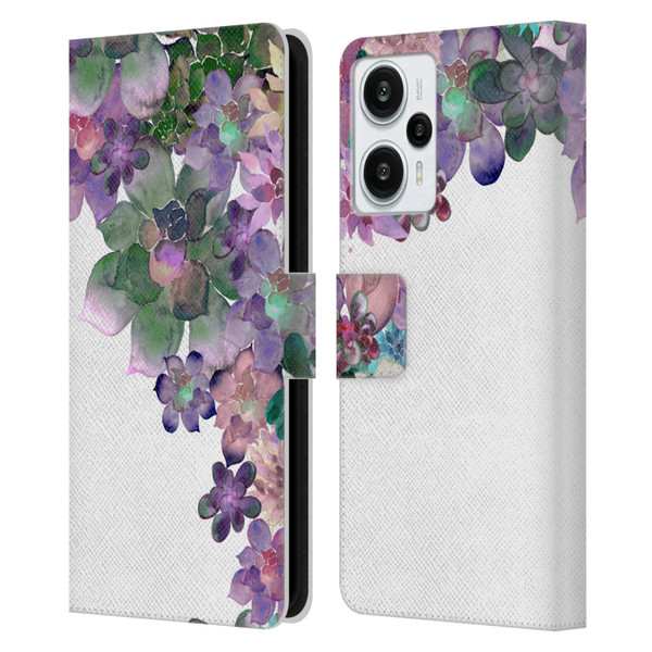 Monika Strigel My Garden Succulent Leather Book Wallet Case Cover For Xiaomi Redmi Note 12T