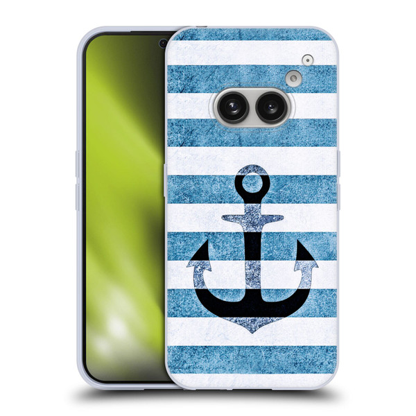 Monika Strigel Vintage Anchors Indigo Soft Gel Case for Nothing Phone (2a)