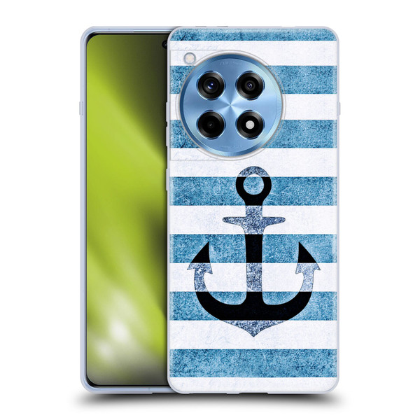 Monika Strigel Vintage Anchors Indigo Soft Gel Case for OnePlus 12R