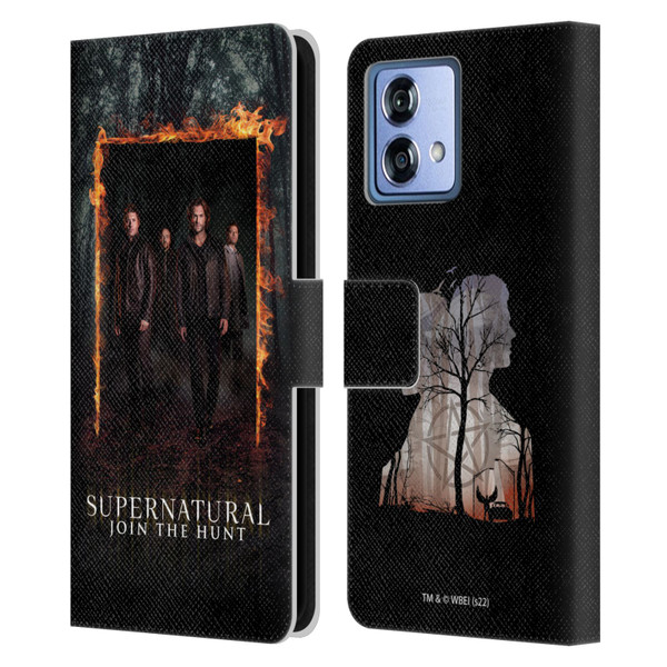 Supernatural Key Art Sam, Dean, Castiel & Crowley Leather Book Wallet Case Cover For Motorola Moto G84 5G