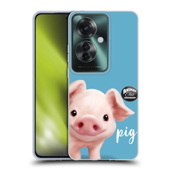 Animal Club International Faces Pig Soft Gel Case for OPPO Reno11 F 5G / F25 Pro 5G