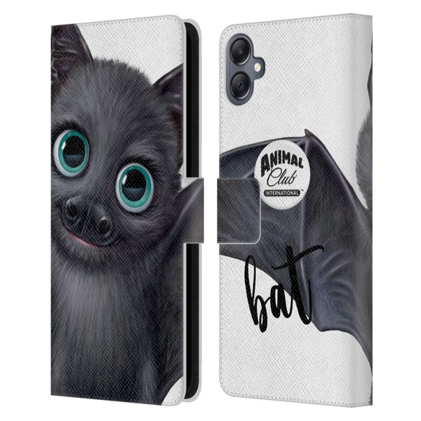 Animal Club International Faces Bat Leather Book Wallet Case Cover For Samsung Galaxy A05