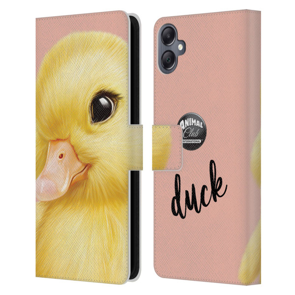 Animal Club International Faces Duck Leather Book Wallet Case Cover For Samsung Galaxy A05