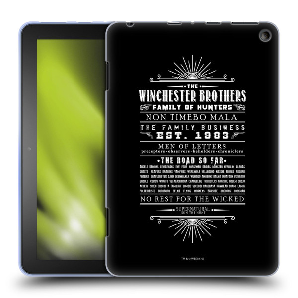 Supernatural Vectors Winchester Brothers Soft Gel Case for Amazon Fire HD 8/Fire HD 8 Plus 2020