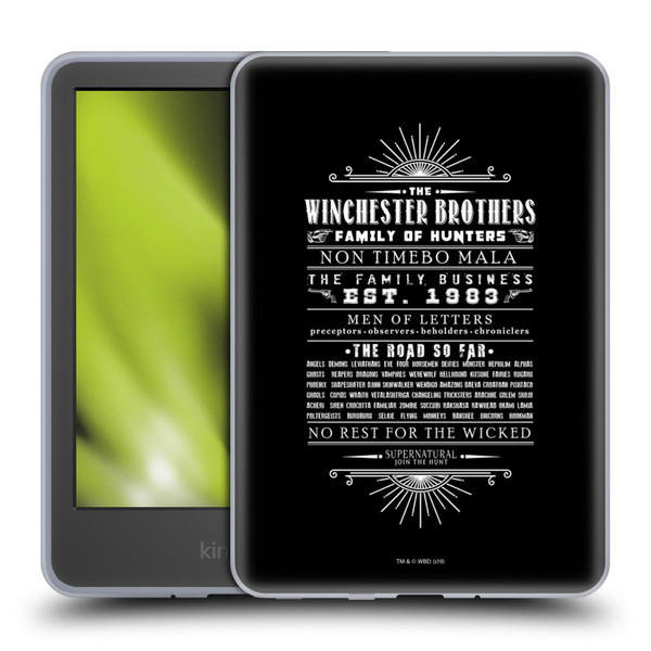 Supernatural Vectors Winchester Brothers Soft Gel Case for Amazon Kindle 11th Gen 6in 2022