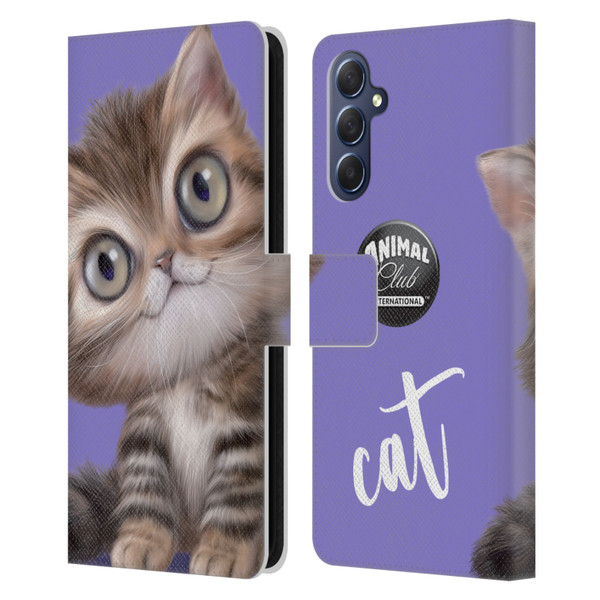 Animal Club International Faces Persian Cat Leather Book Wallet Case Cover For Samsung Galaxy M54 5G
