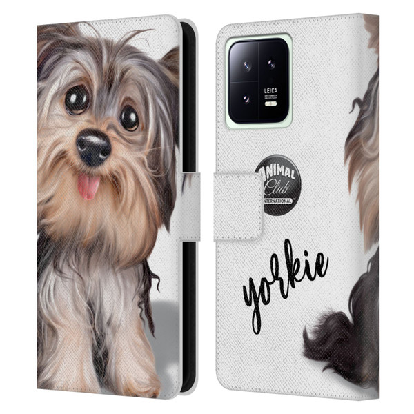 Animal Club International Faces Yorkie Leather Book Wallet Case Cover For Xiaomi 13 5G