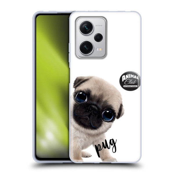 Animal Club International Faces Pug Soft Gel Case for Xiaomi Redmi Note 12 Pro+ 5G