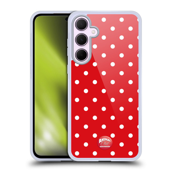 Animal Club International Patterns Polka Dots Red Soft Gel Case for Samsung Galaxy A35 5G
