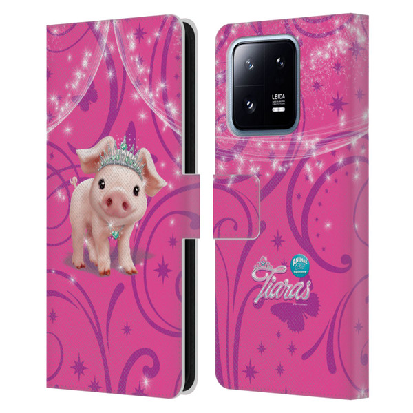 Animal Club International Pet Royalties Pig Leather Book Wallet Case Cover For Xiaomi 13 Pro 5G