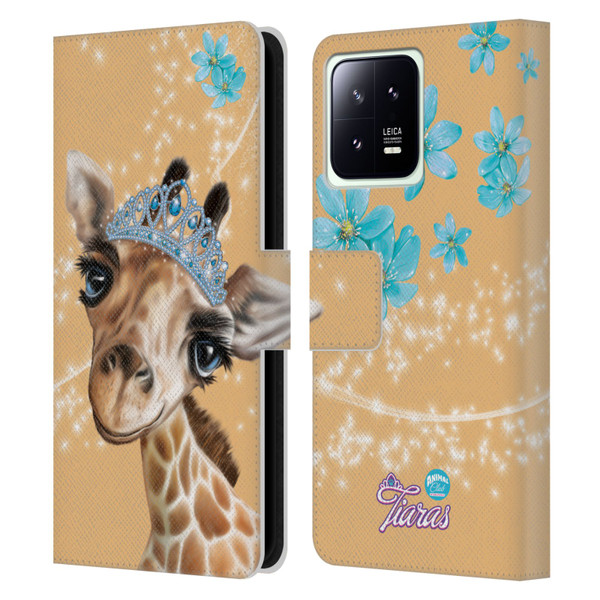 Animal Club International Royal Faces Giraffe Leather Book Wallet Case Cover For Xiaomi 13 5G