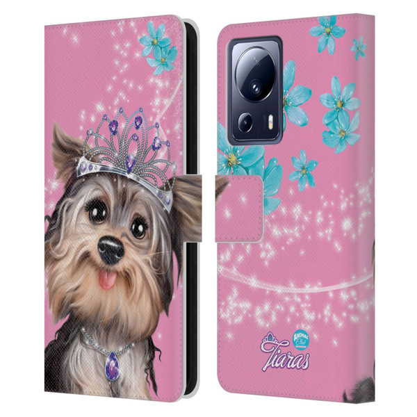 Animal Club International Royal Faces Yorkie Leather Book Wallet Case Cover For Xiaomi 13 Lite 5G