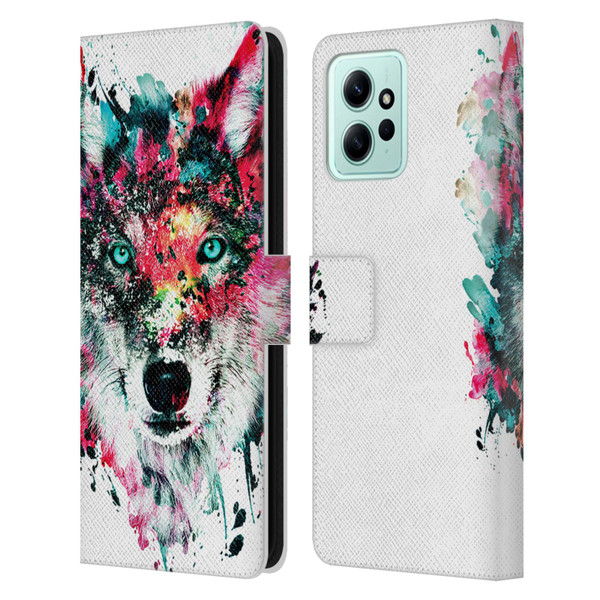 Riza Peker Animals Wolf Leather Book Wallet Case Cover For Xiaomi Redmi 12